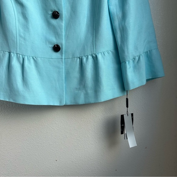 NEW Tahari | Linen Blend Peplum Blazer Jacket - Picture 3 of 10